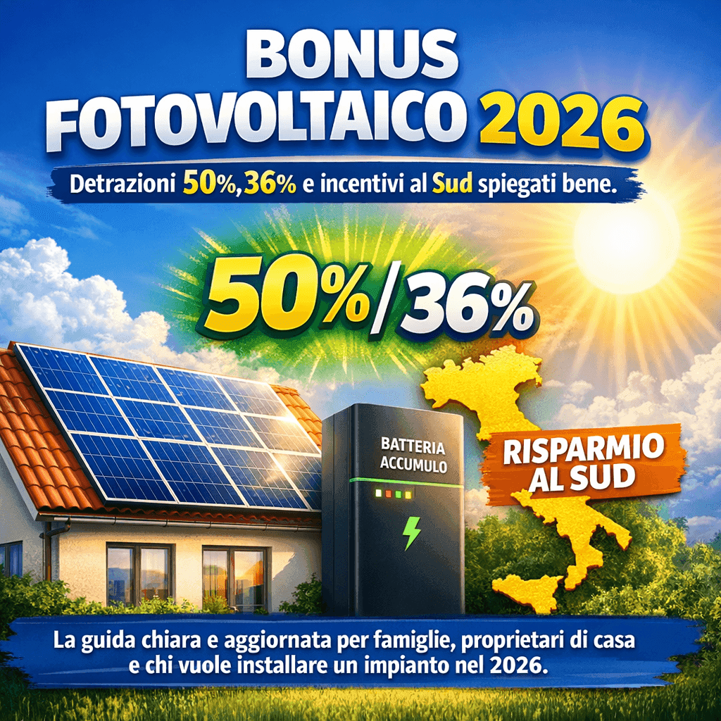 Bonus Fotovoltaico 2026: la guida definitiva tra detrazioni, IVA agevolata e incentivi al Sud