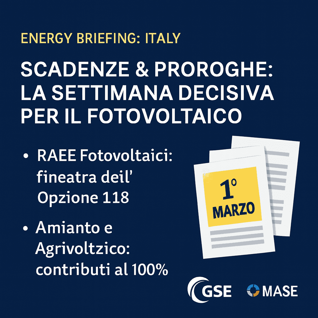 Scadenze e proroghe: la settimana decisiva per il fotovoltaico italiano