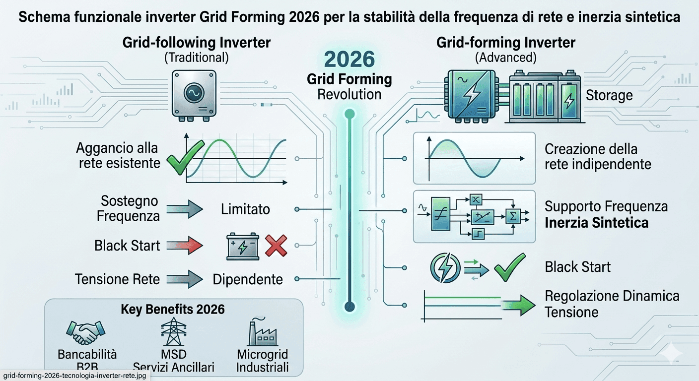 Grid Forming 2026: perché diventa un requisito strategico per fotovoltaico, storage e reti industriali